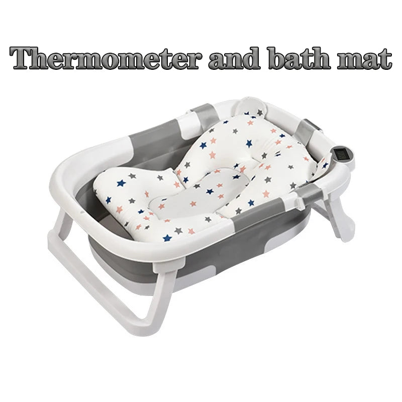 TempSense Baby Bath: Foldable Silicone Bath with Temperature Display
