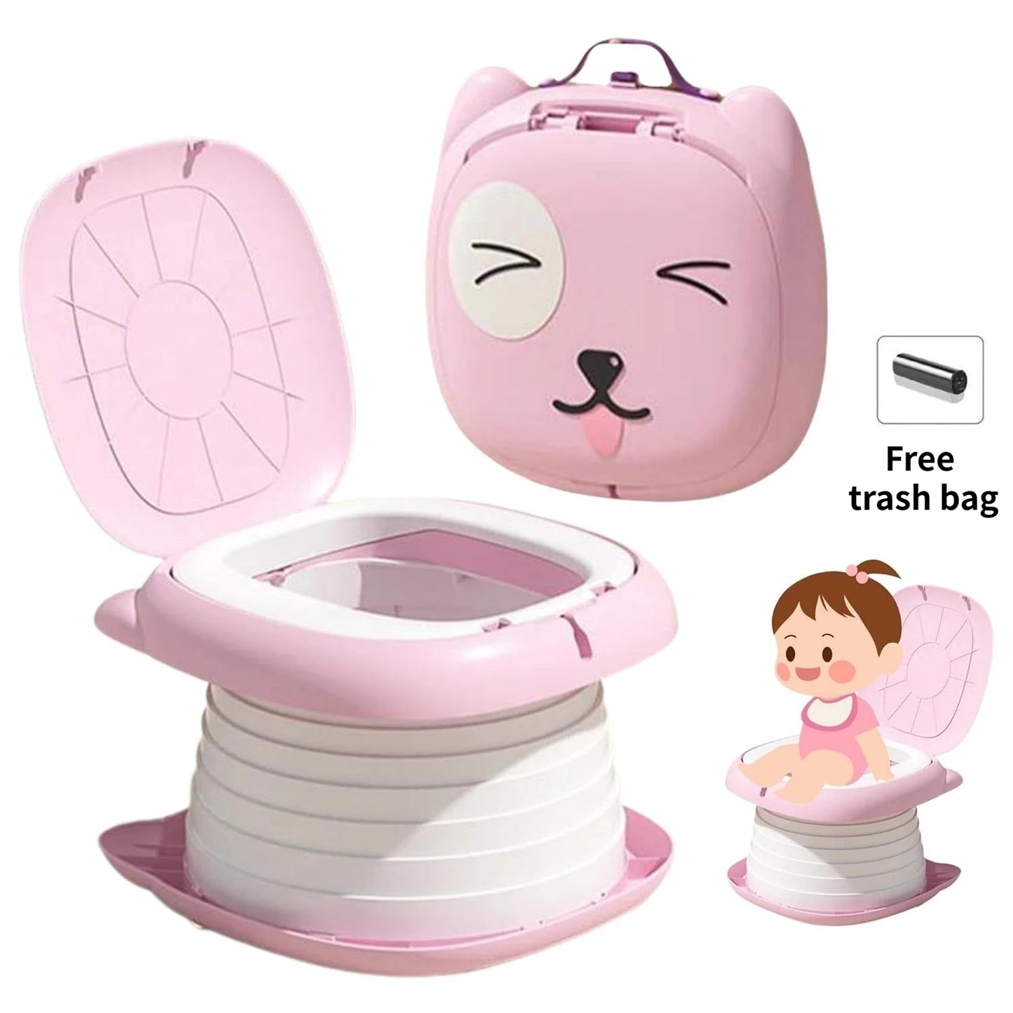 Children's Folding Toilet Baby Cartoon Mobile Outdoor Travel