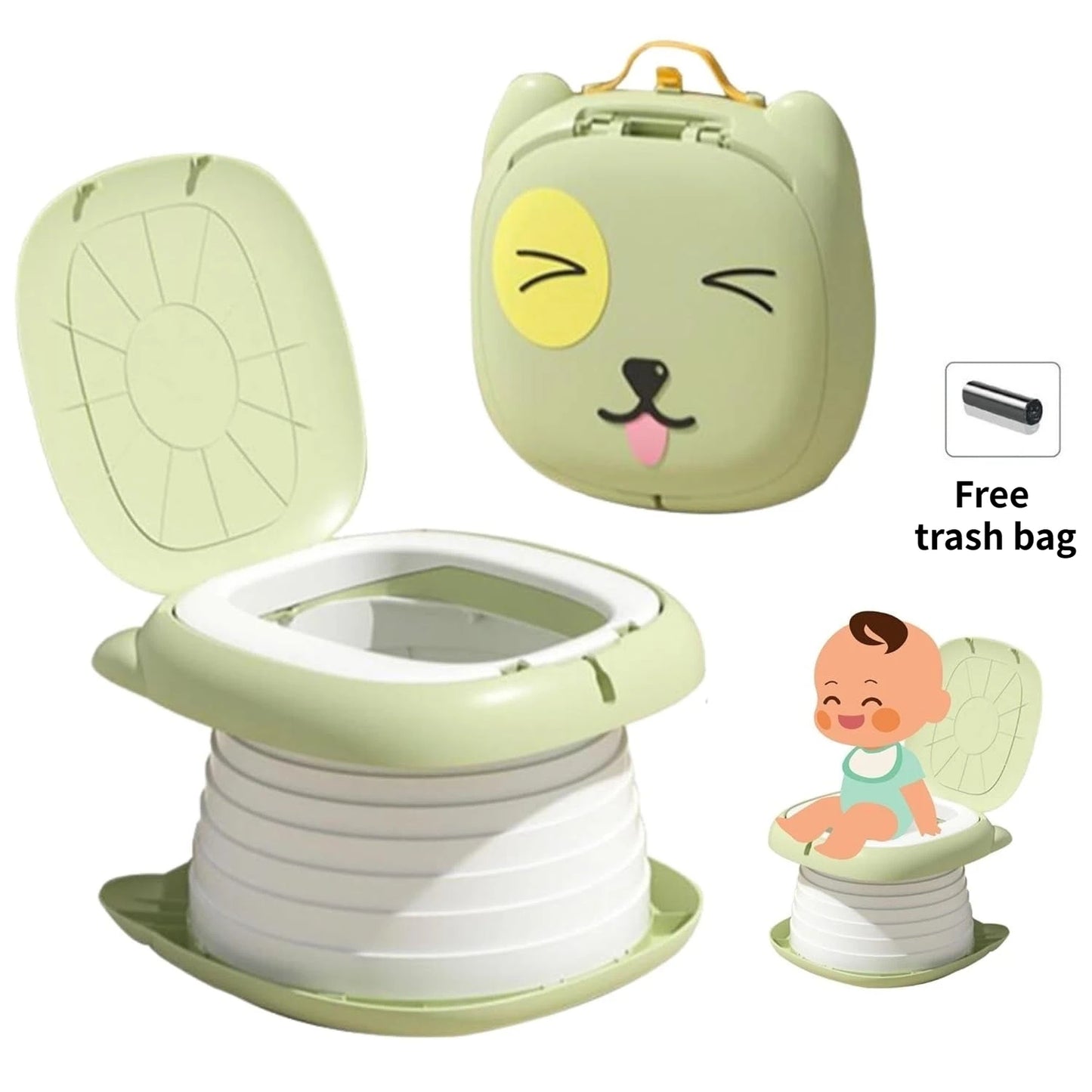 Children's Folding Toilet Baby Cartoon Mobile Outdoor Travel