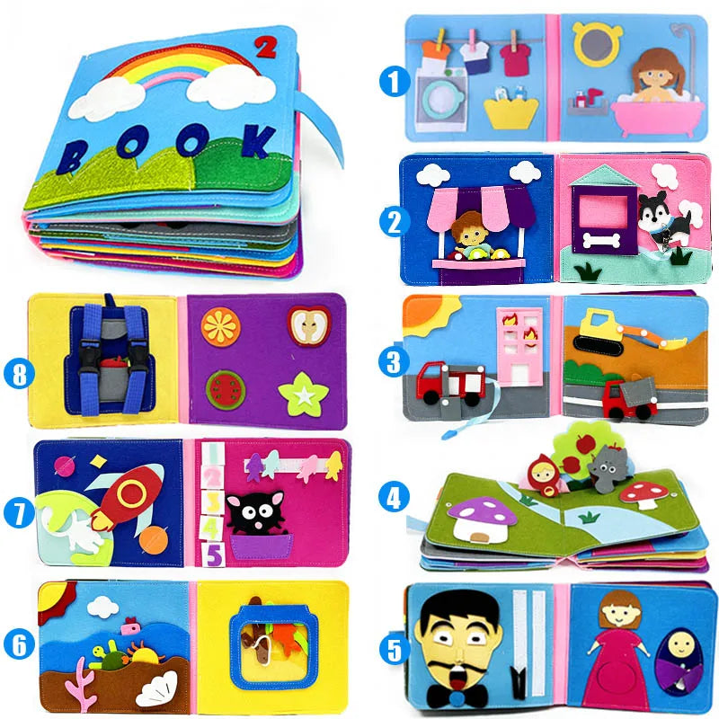 Montessori Baby Busy Board 3D Toddlers Story