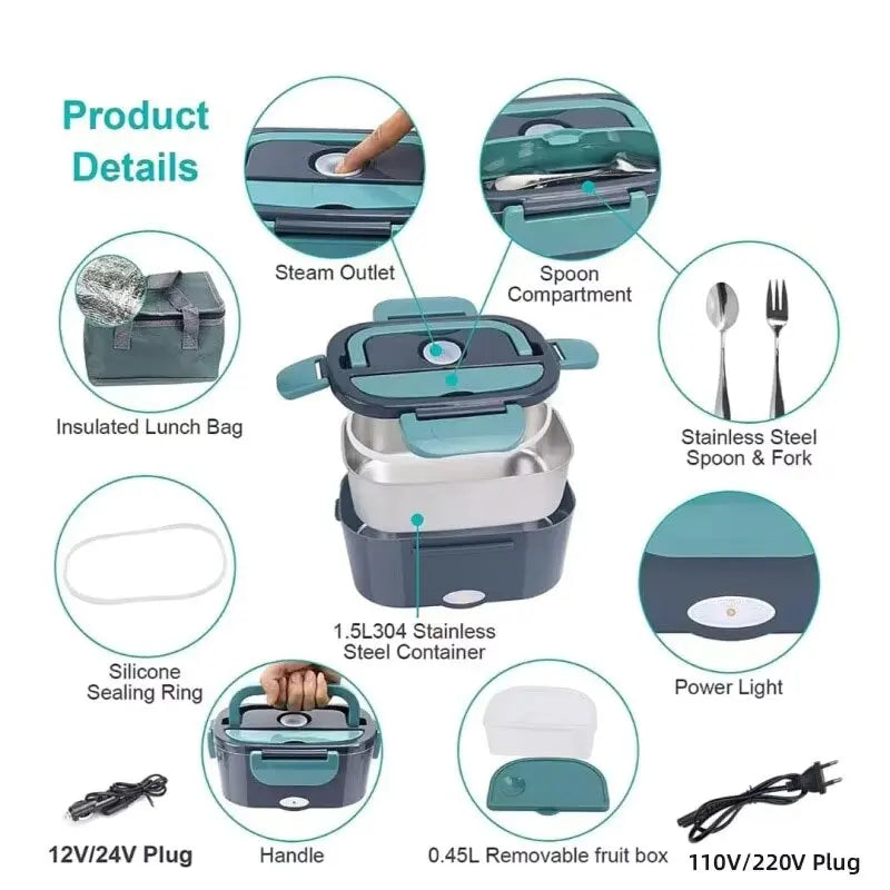 Electric Lunch Box Food Heater Portable Food Warmer