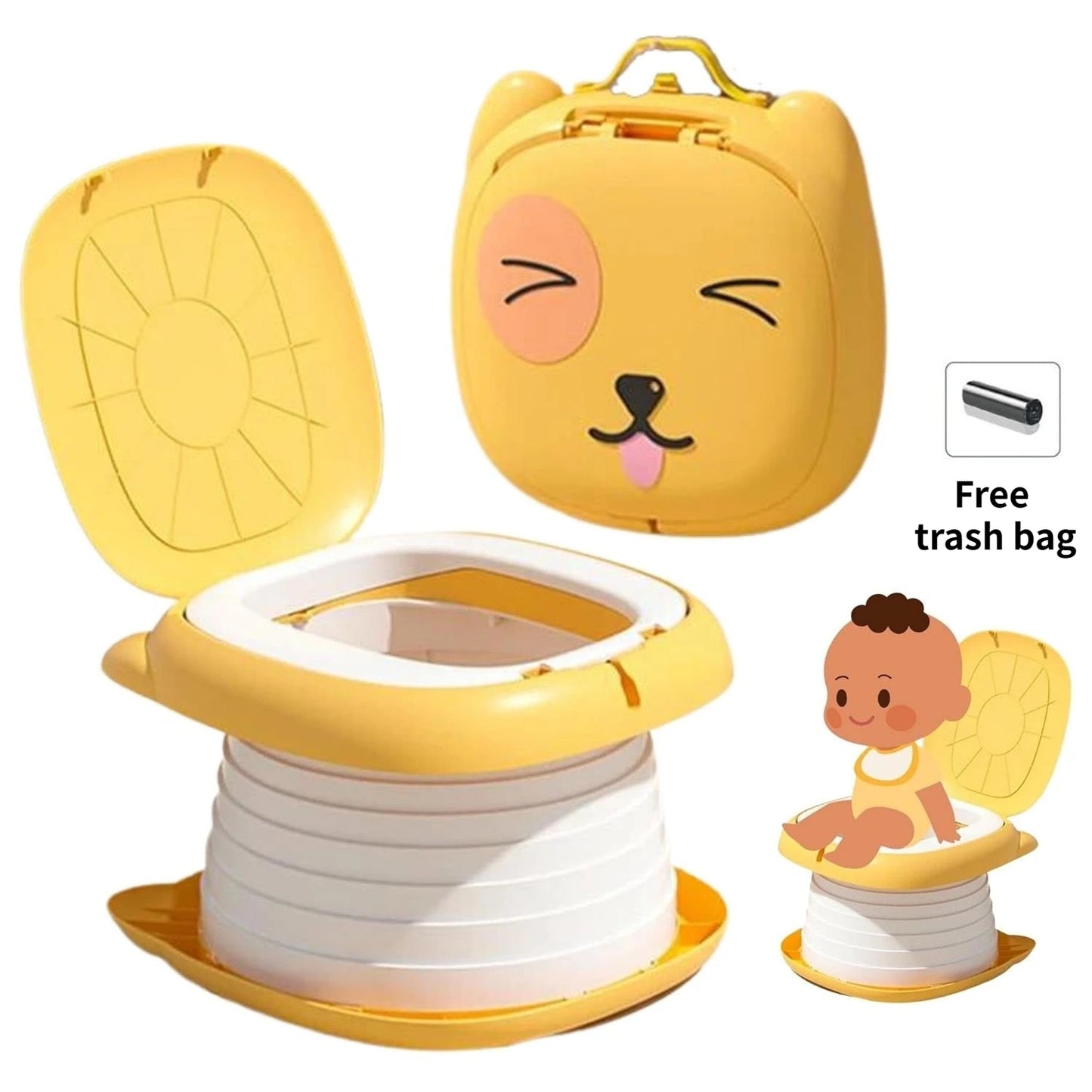 Children's Folding Toilet Baby Cartoon Mobile Outdoor Travel