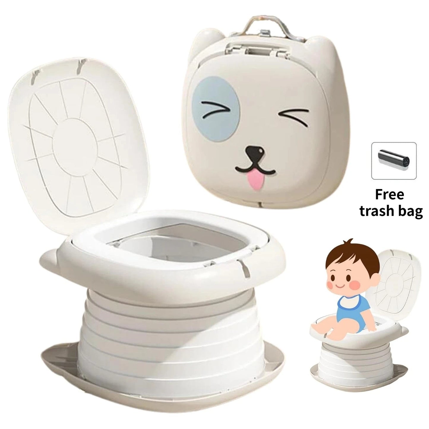 Children's Folding Toilet Baby Cartoon Mobile Outdoor Travel