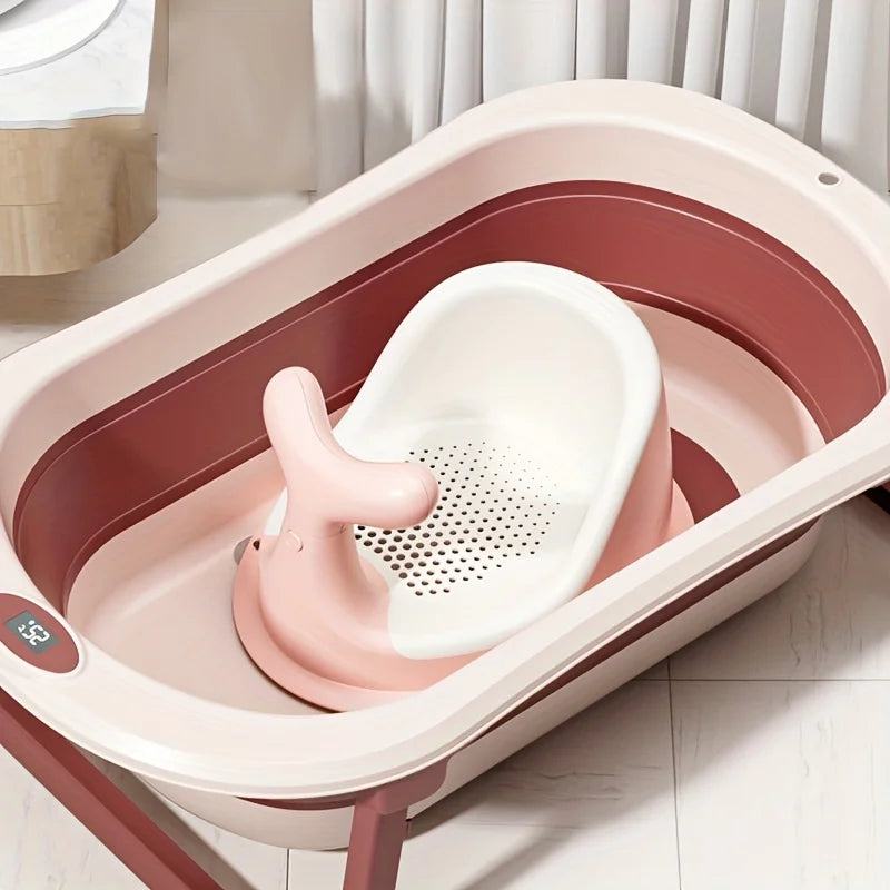 Bañera para bebés TempSense: bañera de silicona plegable con pantalla de temperatura